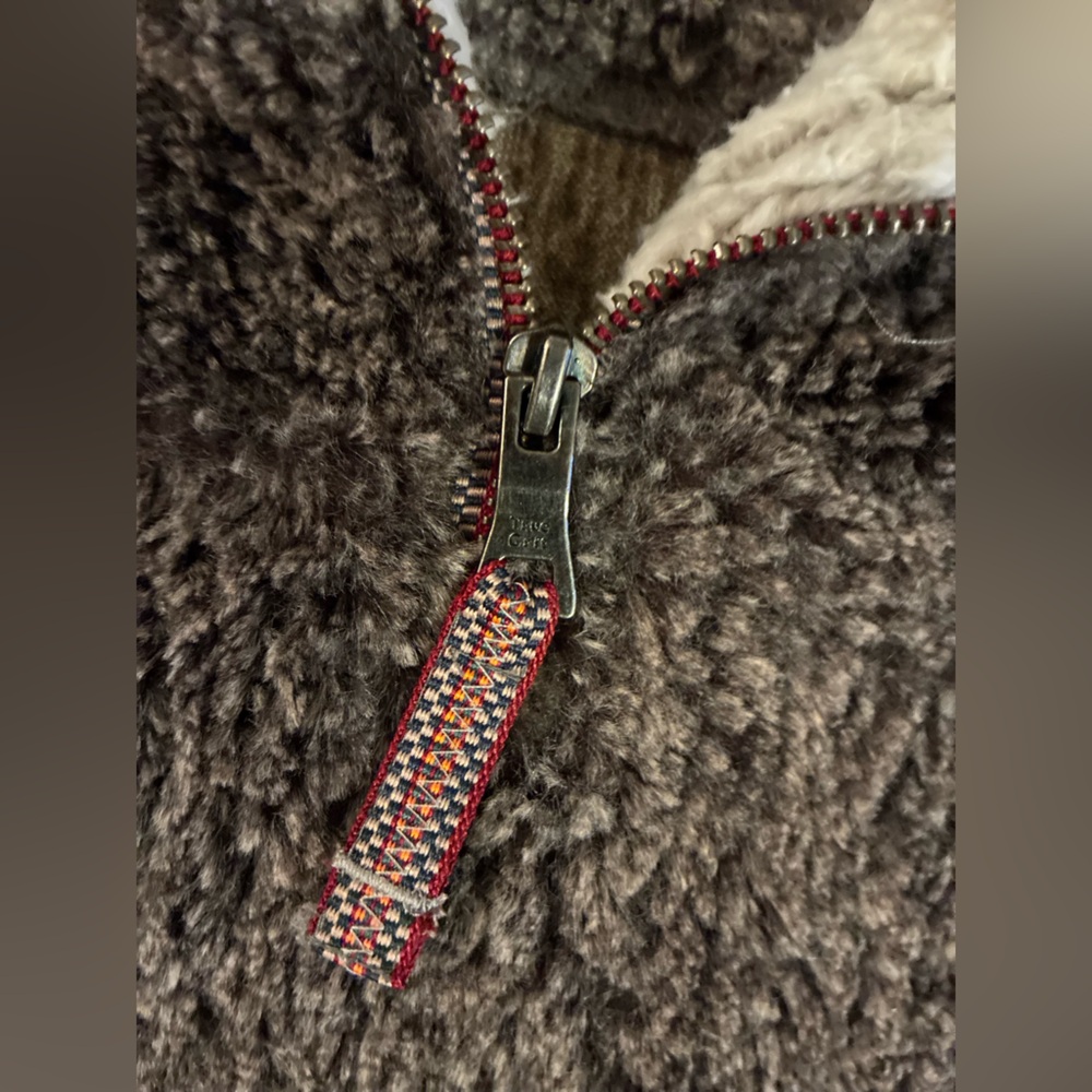 True Grit Men's Heather Brown Quarter-Zip Sweater with Sherpa Collar - Picture 3 of 5